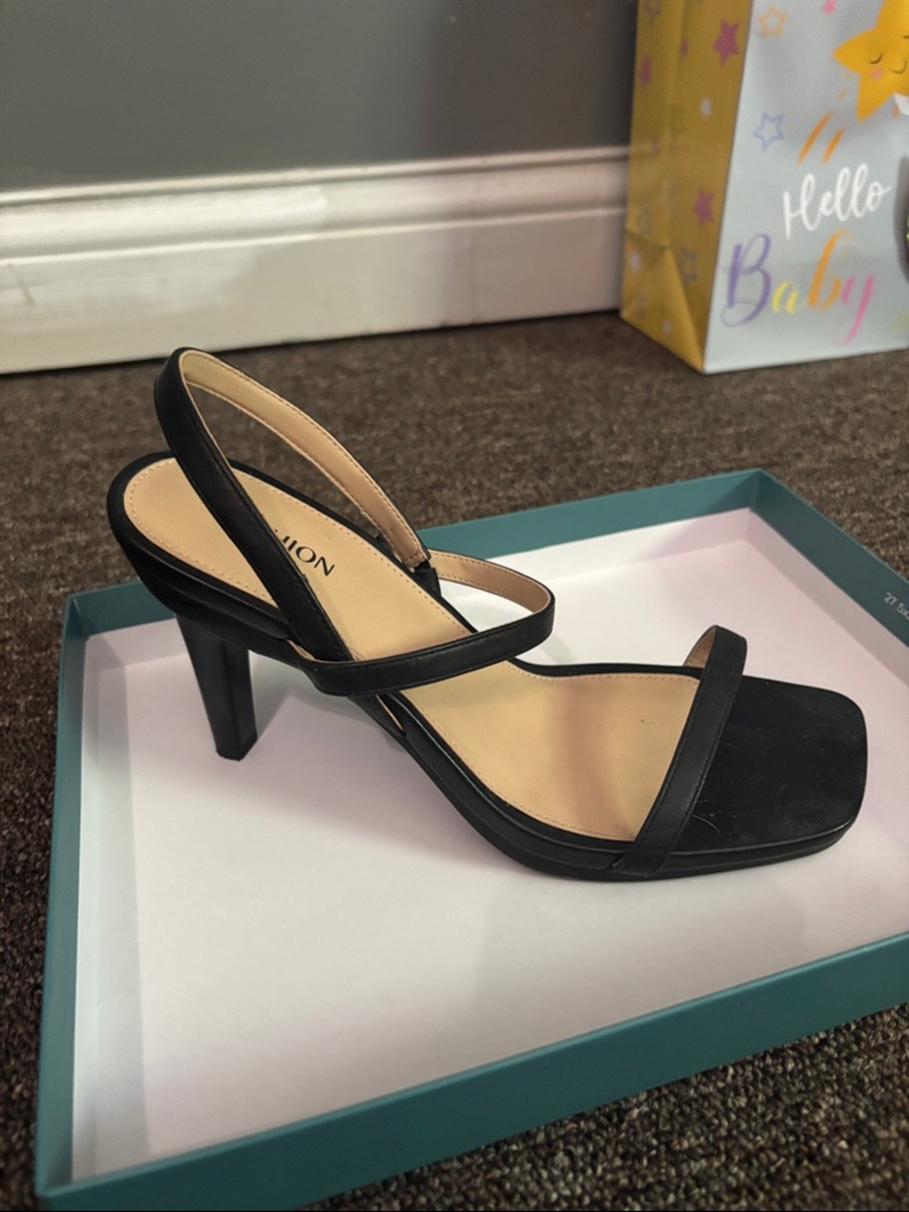 'PASHION’ Black flats-to-heels Stiletto 4” heels (Coal official color)